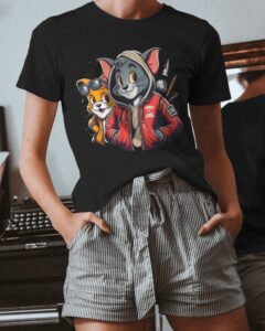 Stylish Tom and Jerry Graphic T-Shirt For Women