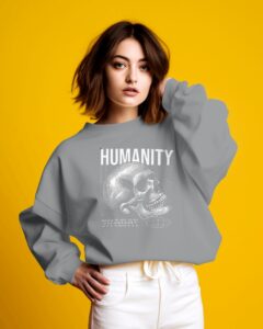 Humanity Skull Casual Wear Graphic Sweatshirts