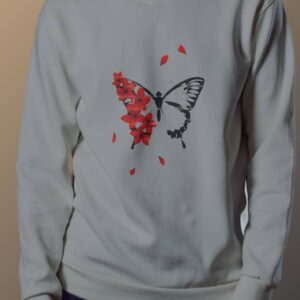 Floral Butterfly Sweatshirt - Grey