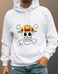 one piece hoodie - White