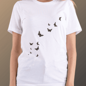 Butterfly Minimalist T-Shirt For Women - White