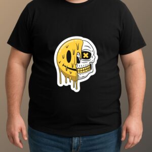 Drippy Skull Streetwear Tee - Black