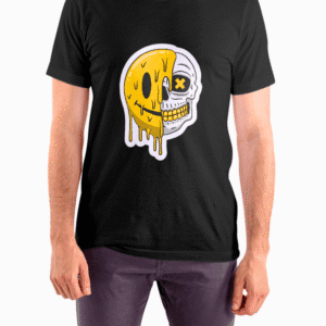 Drippy Skull Streetwear Tee - Black