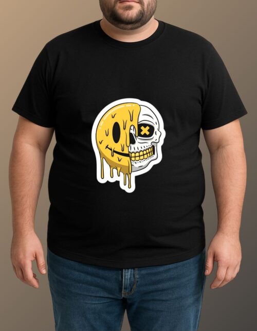 Drippy Skull Streetwear Tee - Black