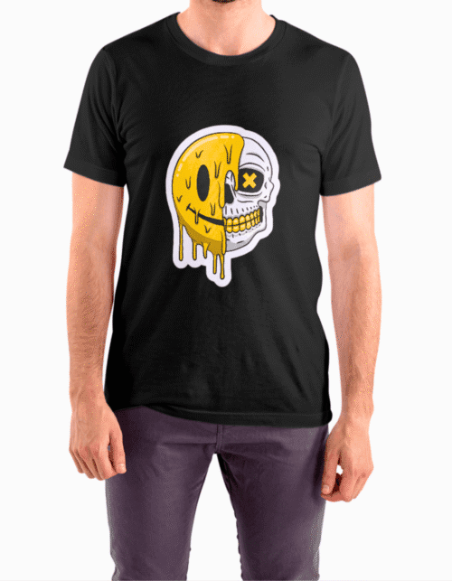Drippy Skull Streetwear Tee - Black