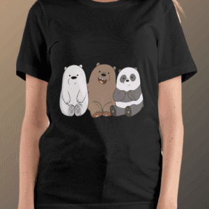 We Bare Bears T-Shirt For Women - Black