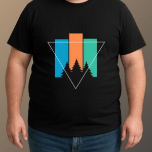Geometric Forest T-Shirt - Black