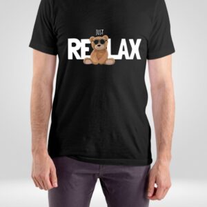JUST RELAX Chill Bear Tee - Black